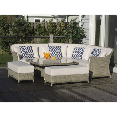 Carlo Corner Sofa with Square Dual Height Table & 2 Benchesgarden