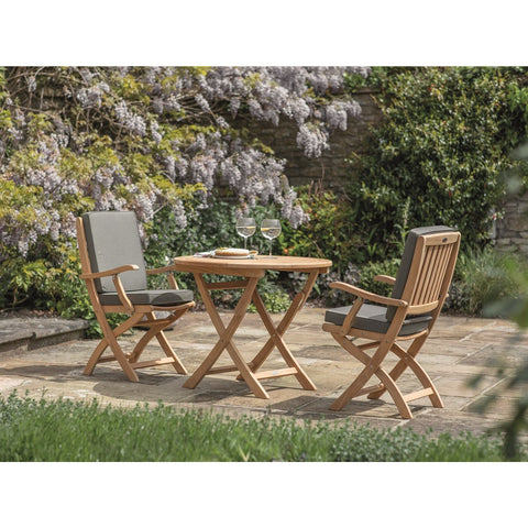 Teak Bistro Table Set with 2 Armchairsgarden