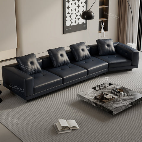 Italian DYLAN minimalist leather sofa