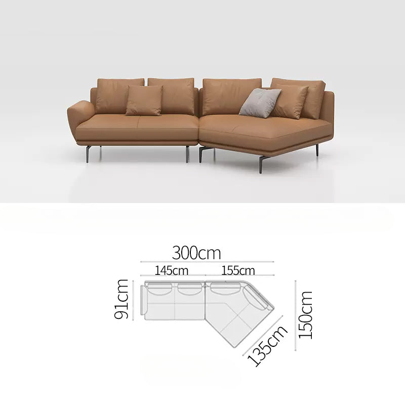 Italian minimalist leather sofa