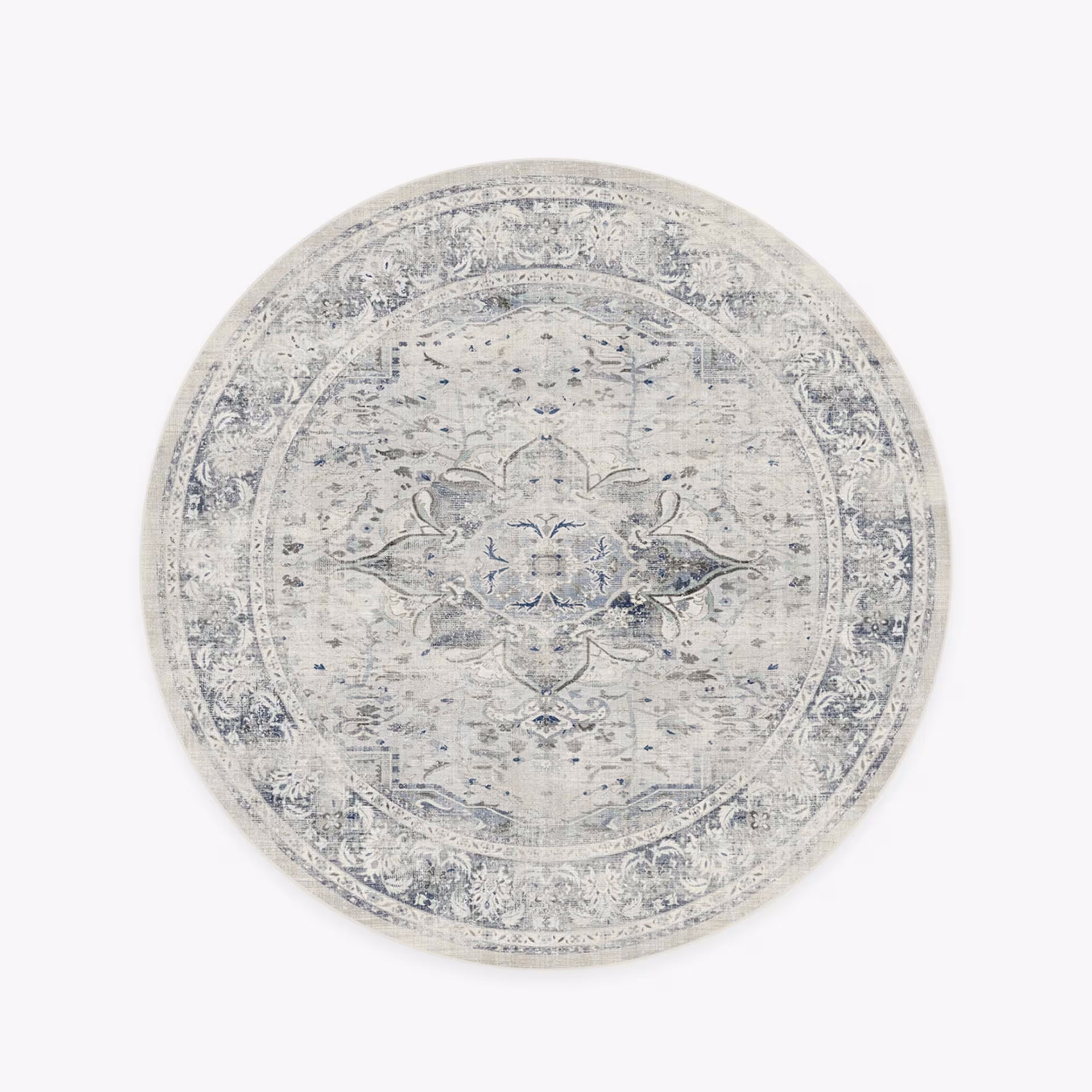 Trellis Round Area Rugs - Washable Small Round Rug Non-Slip Soft Circle Rugs for Bedroom Vintage Ultra-Thin Throw Carpet for Entryway Kitchen Laundry Bathroom