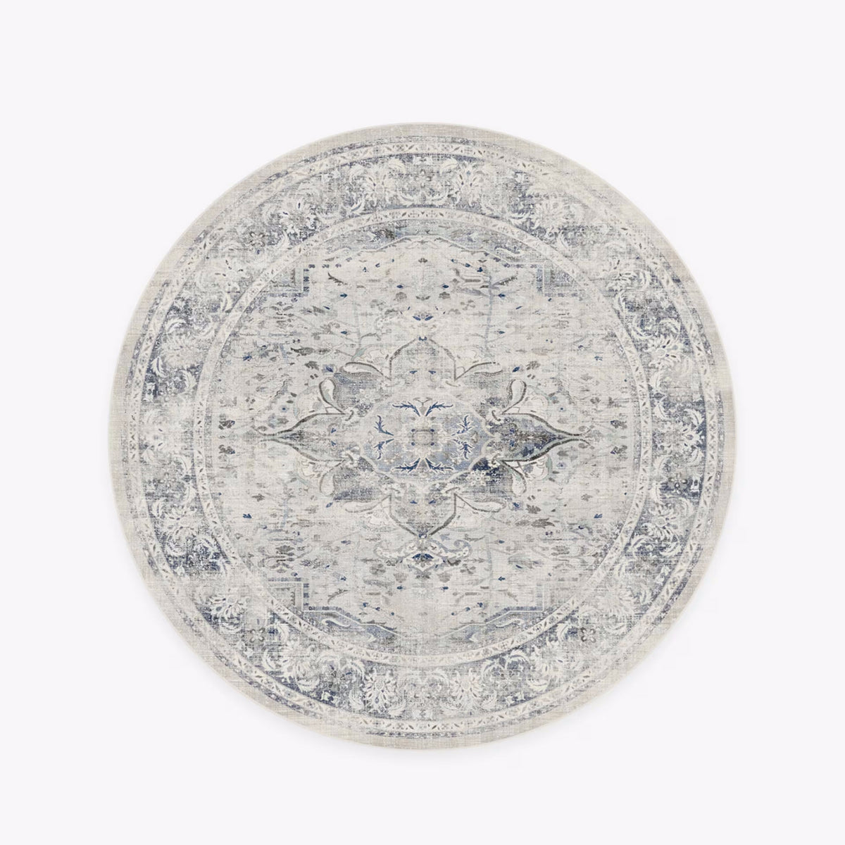 Trellis Round Area Rugs - Washable Small Round Rug Non-Slip Soft Circle Rugs for Bedroom Vintage Ultra-Thin Throw Carpet for Entryway Kitchen Laundry Bathroom