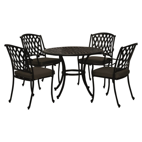 Black Cast Aluminium 4 Seat Round Dining Setgarden