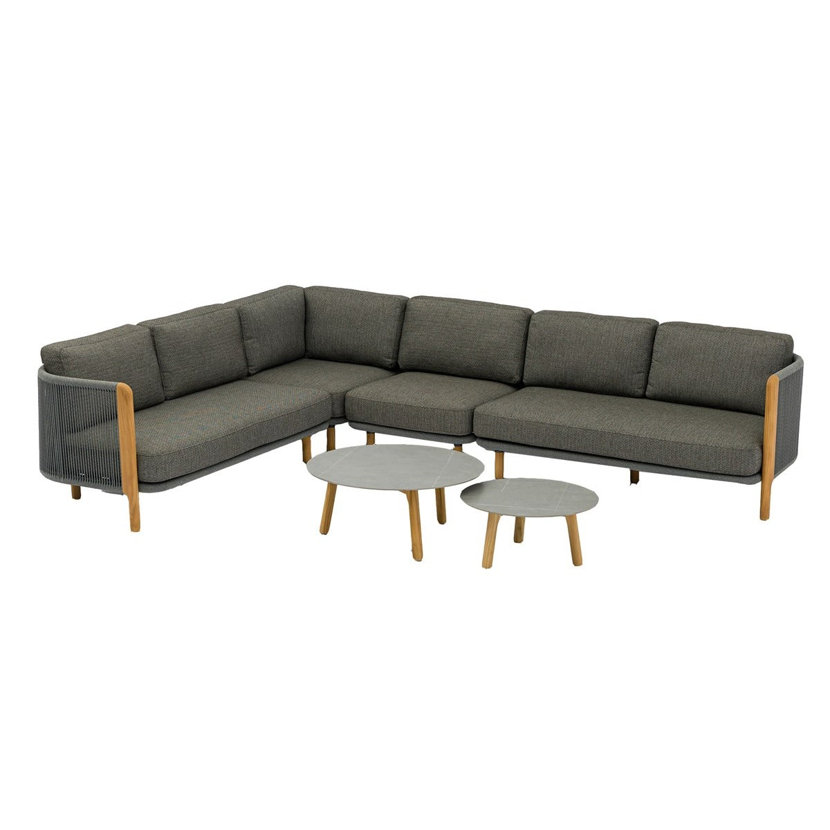 L-Shape Sofa Set with Duo Coffee Tablegarden