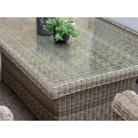 Rattan L-Shape Deluxe Sofa Set with Dual Height Tablegarden