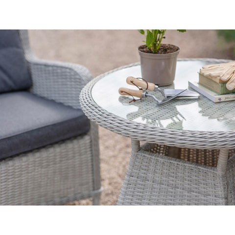 Dove Grey Rattan Round Bistro Setgarden