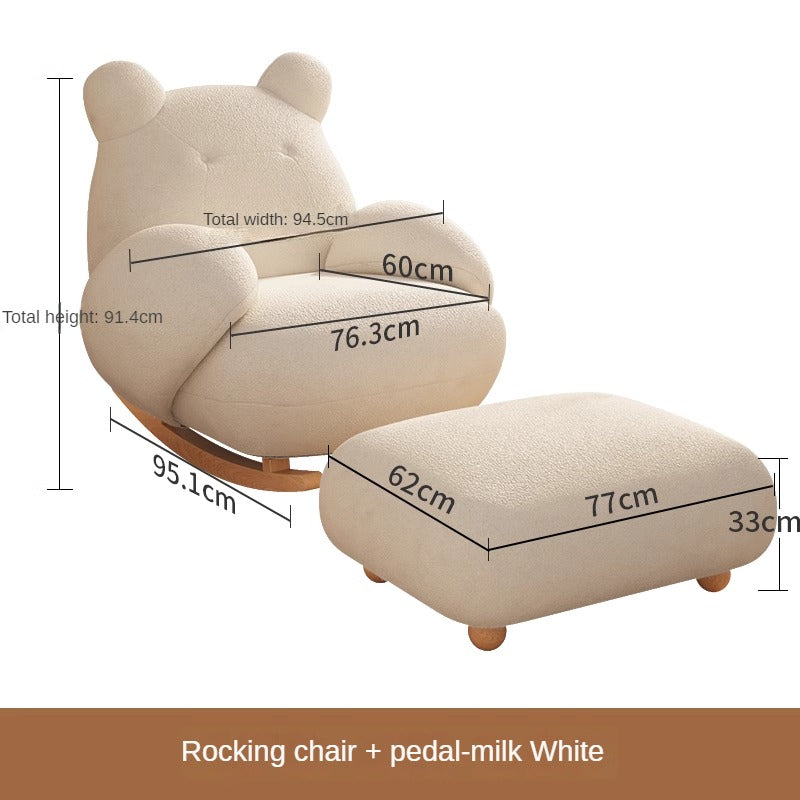 Rocking chair Lazy sofa Single balcony Leisure cream wind recliner Living room designer sofa rocking chair