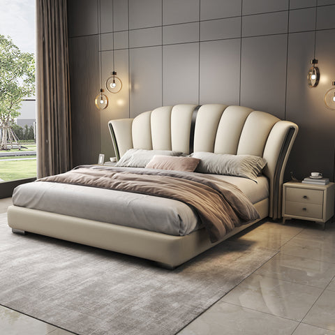 High end new leather king bed