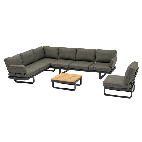 L-Shape Sofa Set with Square Teak Coffee Tablegarden