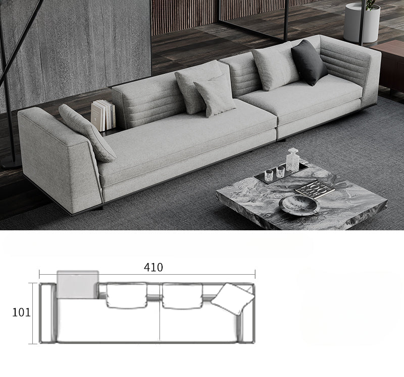 High-end Italian minimalist leather sofa