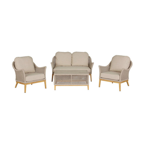 2 Seater Sofa with Rectangle Coffee Table & 2 Armchairsgarden