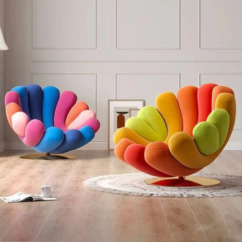 Light luxury leisure chair designer living room bedroom rotating anemone chair creative single sofa Nordic balcony lazy chair