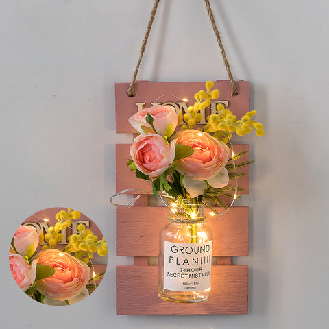 Wall flower basket ornaments live room wall bionic flower background decoration