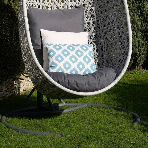 Monterey Dove Grey Rattan Single Hanging Cocoon garden