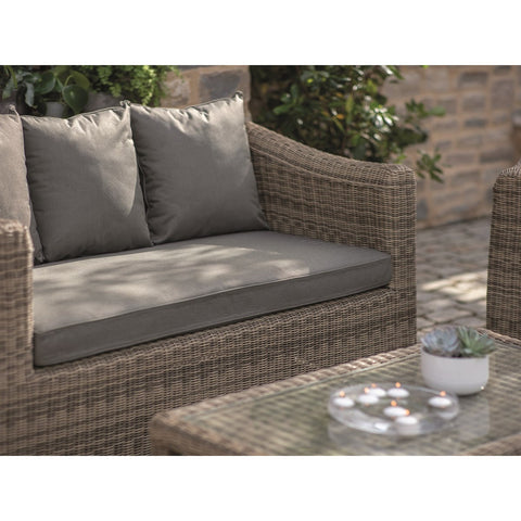 Rattan 2 Seater Sofa with Rectangle Coffee Table & 2 Armchairsgarden