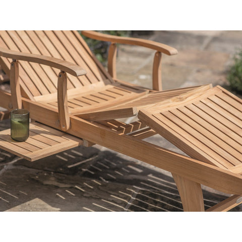 Teak Lounger with Side Tablegarden