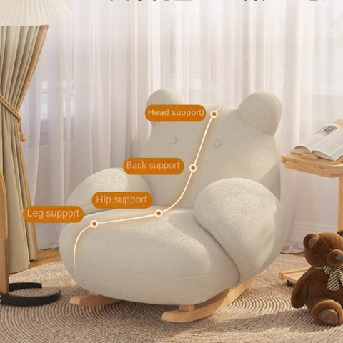 Rocking chair Lazy sofa Single balcony Leisure cream wind recliner Living room designer sofa rocking chair