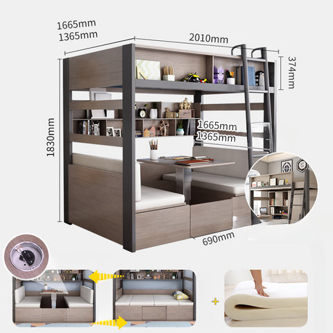 Simple modern upper and lower multi-function bed