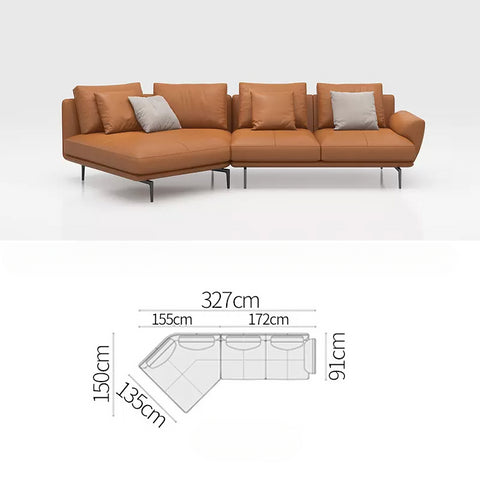 Italian minimalist leather sofa