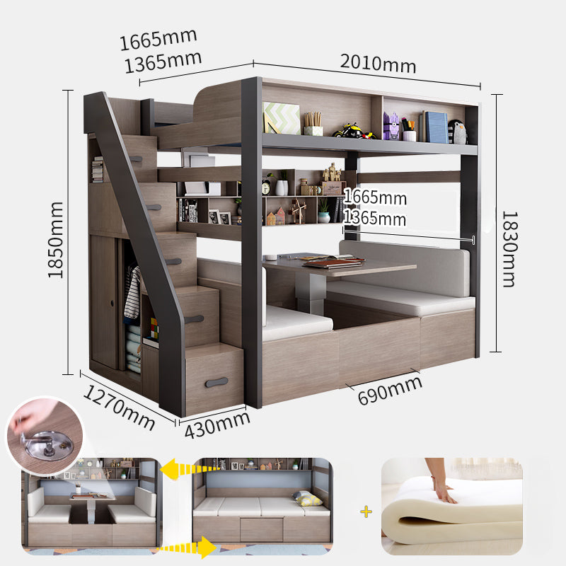 Simple modern upper and lower multi-function bed