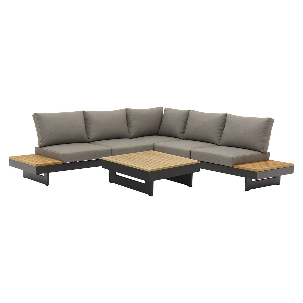 Square Modular Sofa with Square Teak Coffee Tablegarden