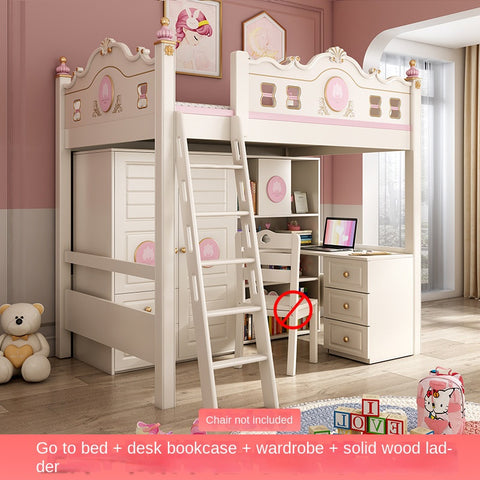 Pink Multi functional Combination Bed