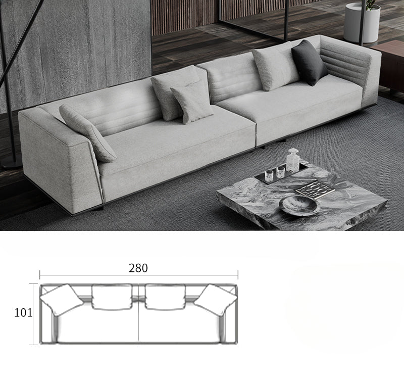 High-end Italian minimalist leather sofa