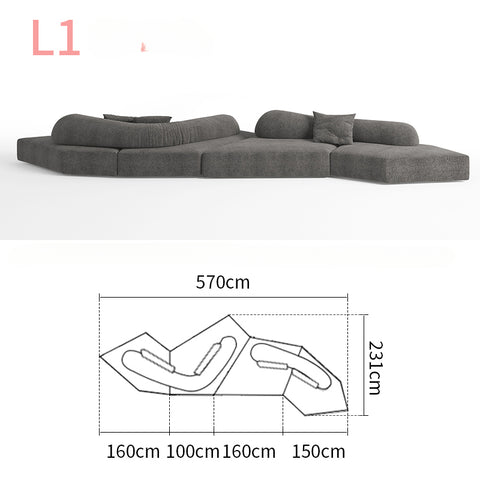 Italian modular fabric sofa