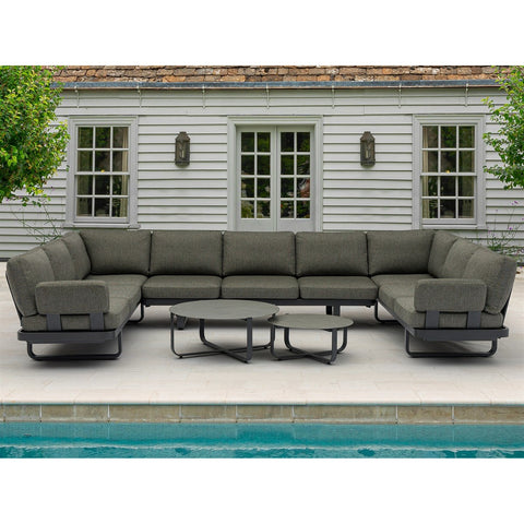 U-Shape Sofa Set with Duo Coffee Tablesgarden