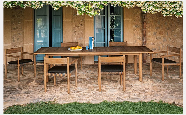 Teak combination table and chair garden