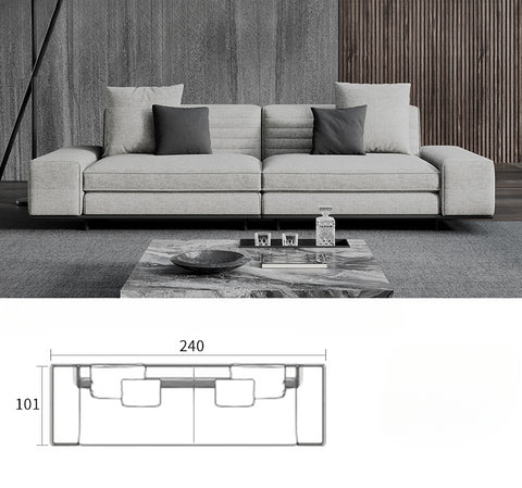 High-end Italian minimalist leather sofa