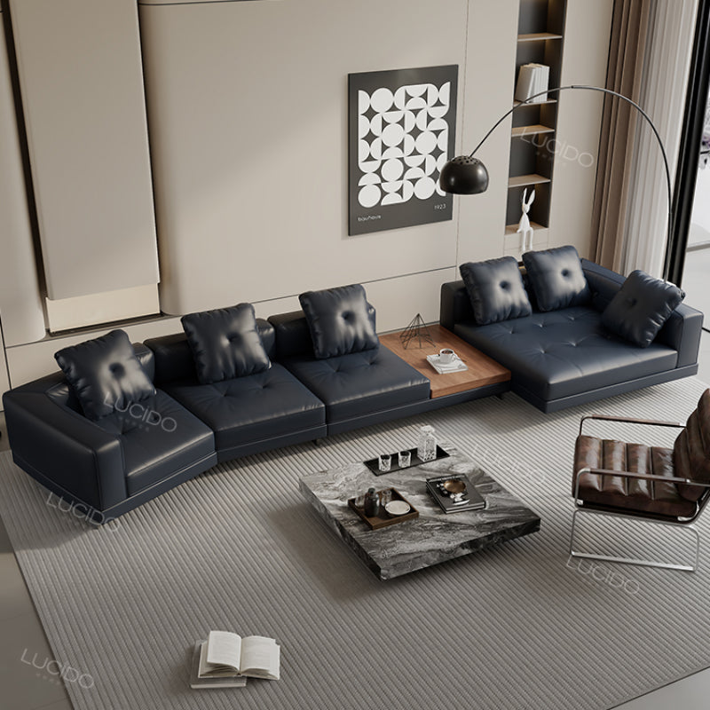 Italian DYLAN minimalist leather sofa