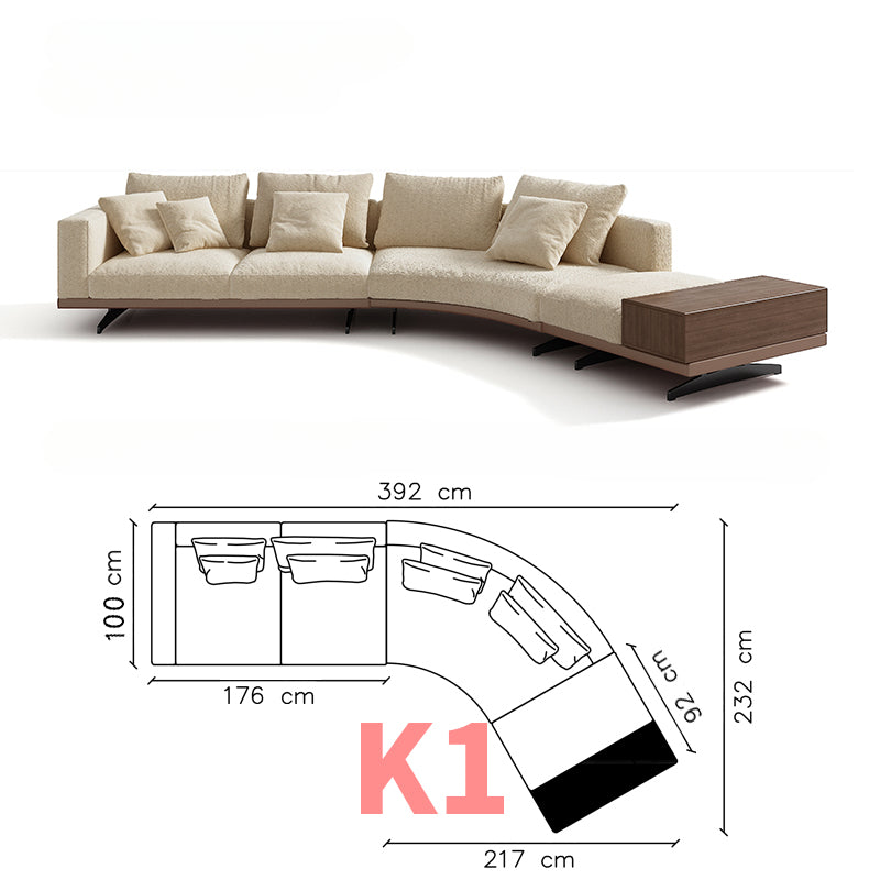 High-end Italian minimalist fabric sofa