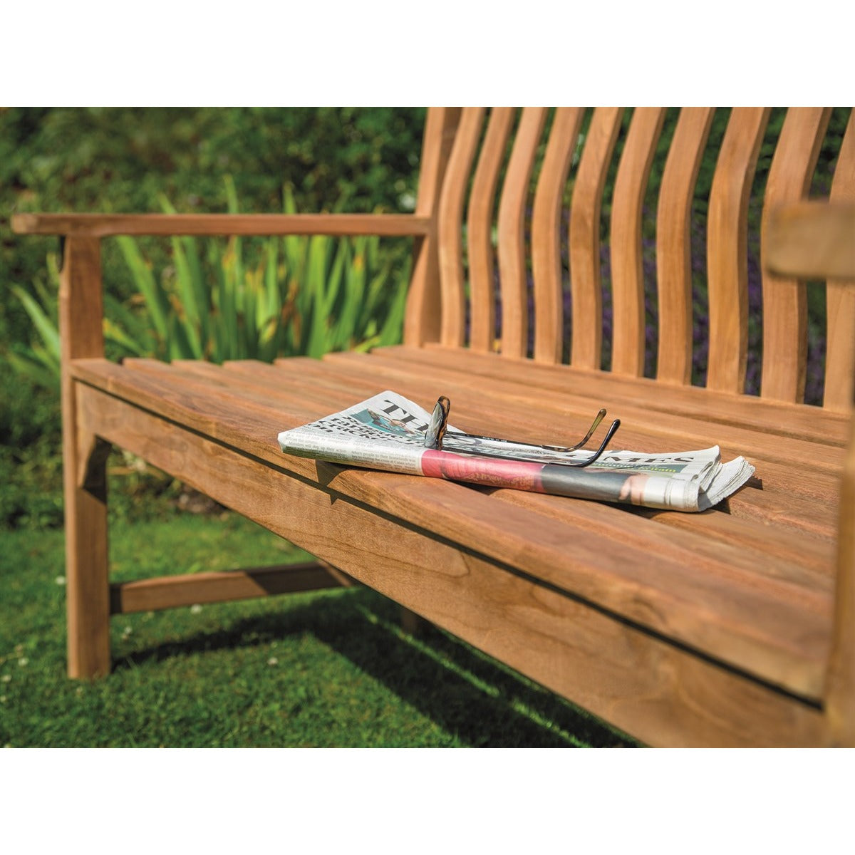 2 Seat Bench with Curved Back & Flat Armsgarden