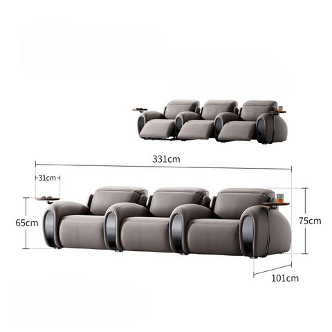 Family Theater Sofa High Sense Villa Whole House Supporting Electric Function Video Room Sofa