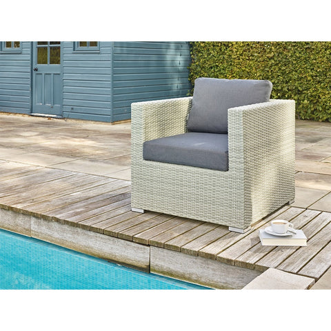 Cloud Rattan L-Shape Sofa with Rectangle Firepit Table, Armchair & Benchgarden