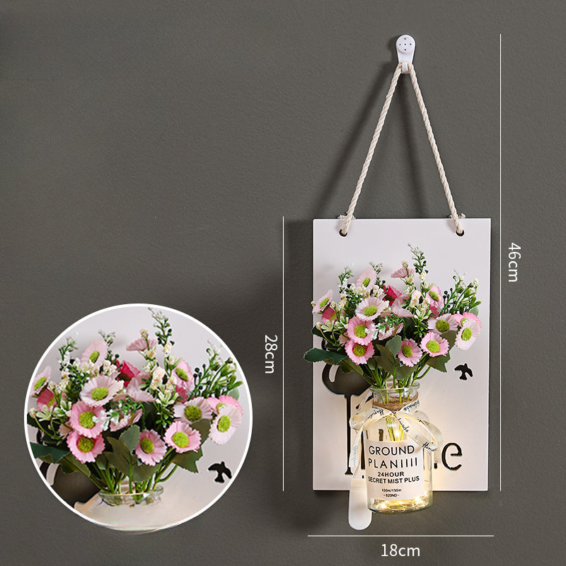 Wall flower basket ornaments live room wall bionic flower background decoration