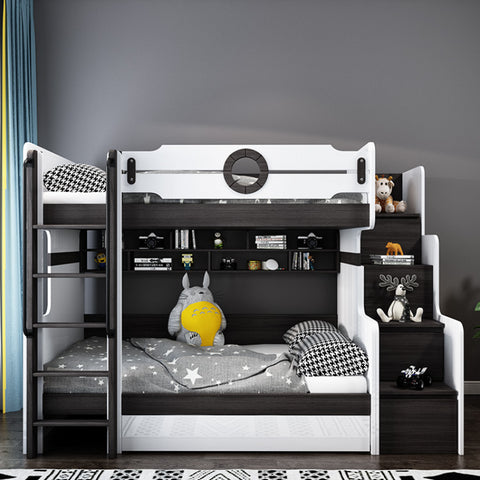 Up-down multifunctional oak children's bed