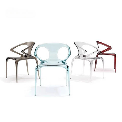 Italian designer AVA transparent high-end Rochburg leisure chair Little Red Book shaped resin home dining chair