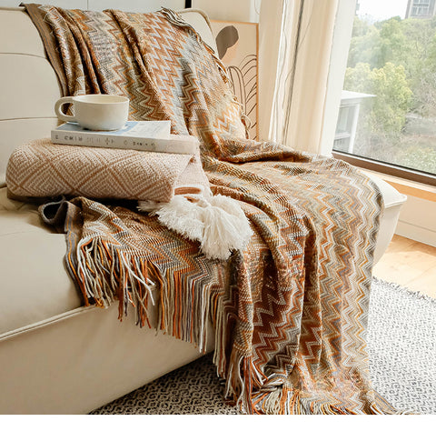 Bohemian air conditioning blanket sofa blanket