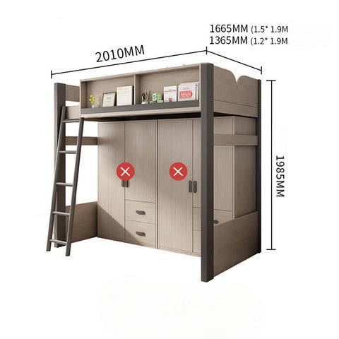 Simple modern upper and lower multi-function bed