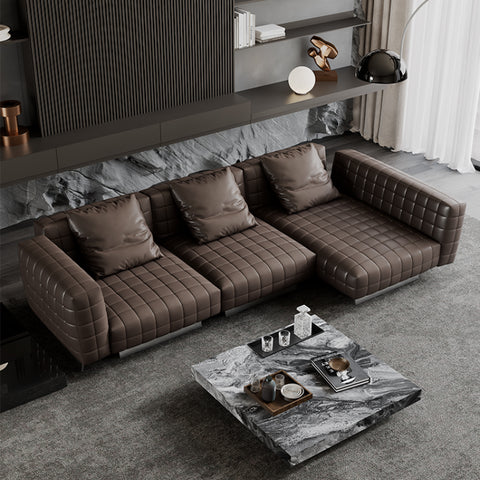 Italian minimalist leather sofa