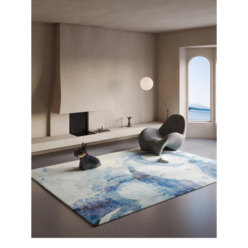 Minimalist high-end living room carpet, sofa, tea table and floor mat