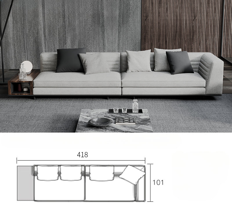 High-end Italian minimalist leather sofa