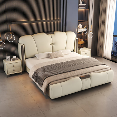 New high-end modern minimalist leather king bed