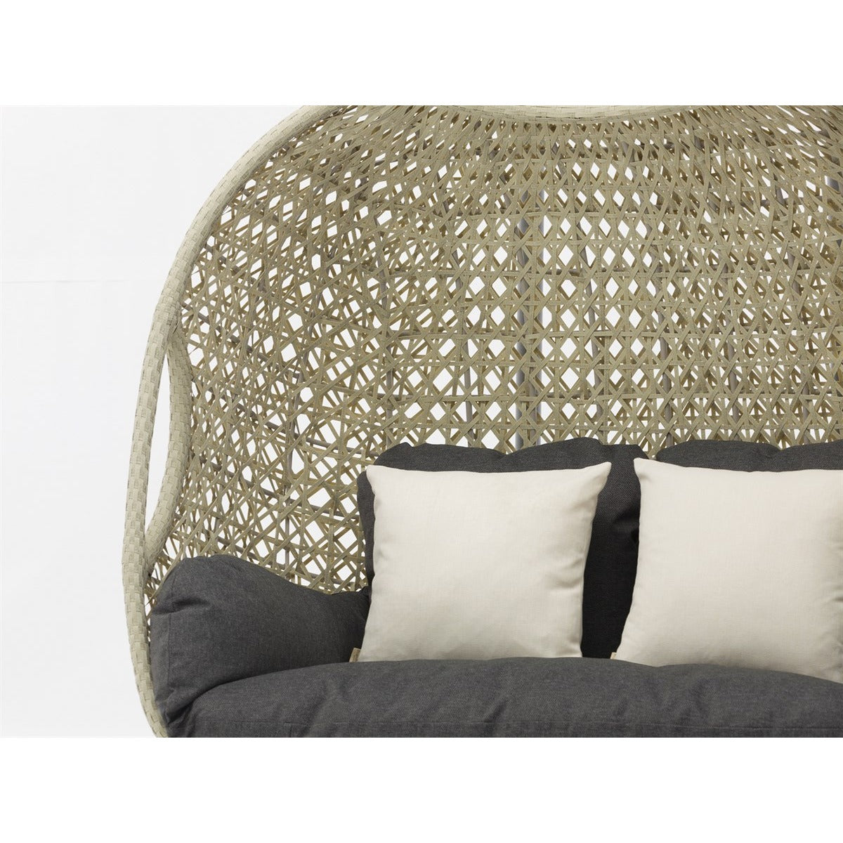 Dove Grey Rattan Double Hanging Cocoongarden