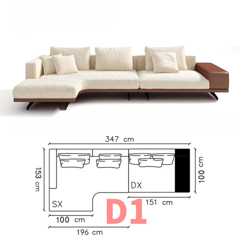 High-end Italian minimalist fabric sofa