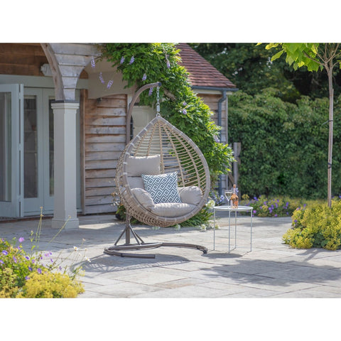 Sandstone Rattan Single Tulip Open Weave Hanging Cocoongarden