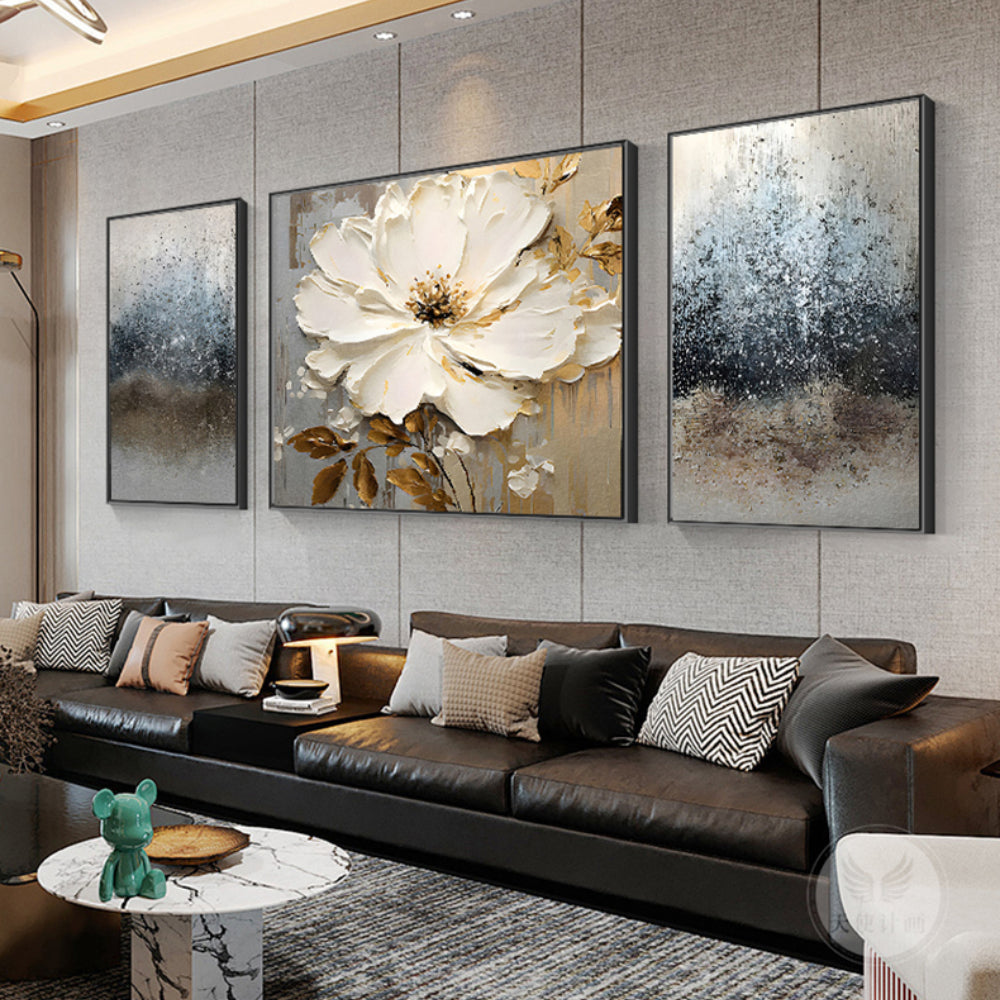 Oil painting living room decorative painting light luxury high sense hanging painting modern simple sofa background wall painting mural A