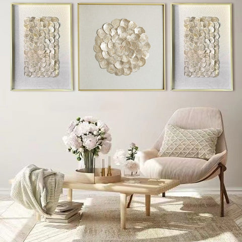 French mother-of-pearl painting shell pearl mural